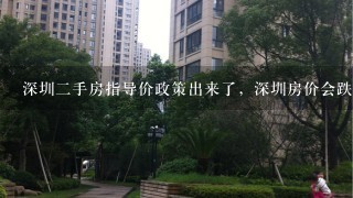 深圳2手房指导价政策出来了，深圳房价会跌吗？