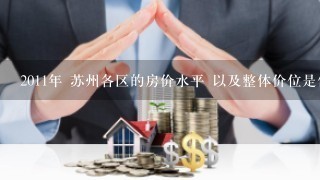 2011年 苏州各区的房价水平 以及整体价位是什么样子