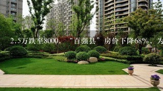 2.5万跌至8000，“百强县”房价下降68％，为何会有