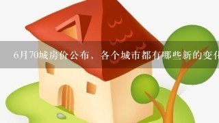 6月70城房价公布，各个城市都有哪些新的变化？