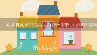 湖北省武汉市武昌区白沙洲丰收小区邮政编码