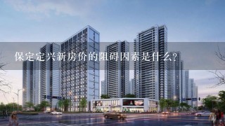 保定定兴新房价的阻碍因素是什么?